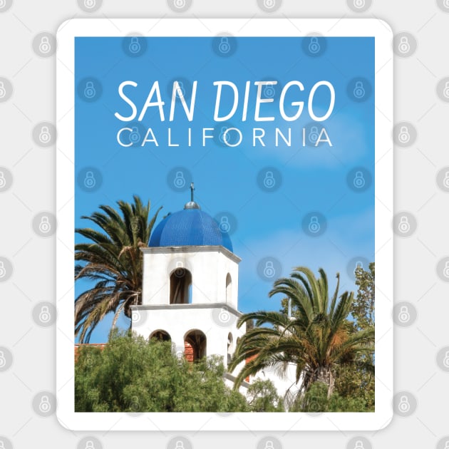 San Diego California Blue Domed Tower Magnet by DPattonPD